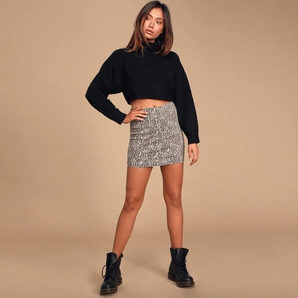 Free People Dresses & Skirts - ⚡️SOLD⚡️ free people modern femme animal print denim mini skirt - size 10